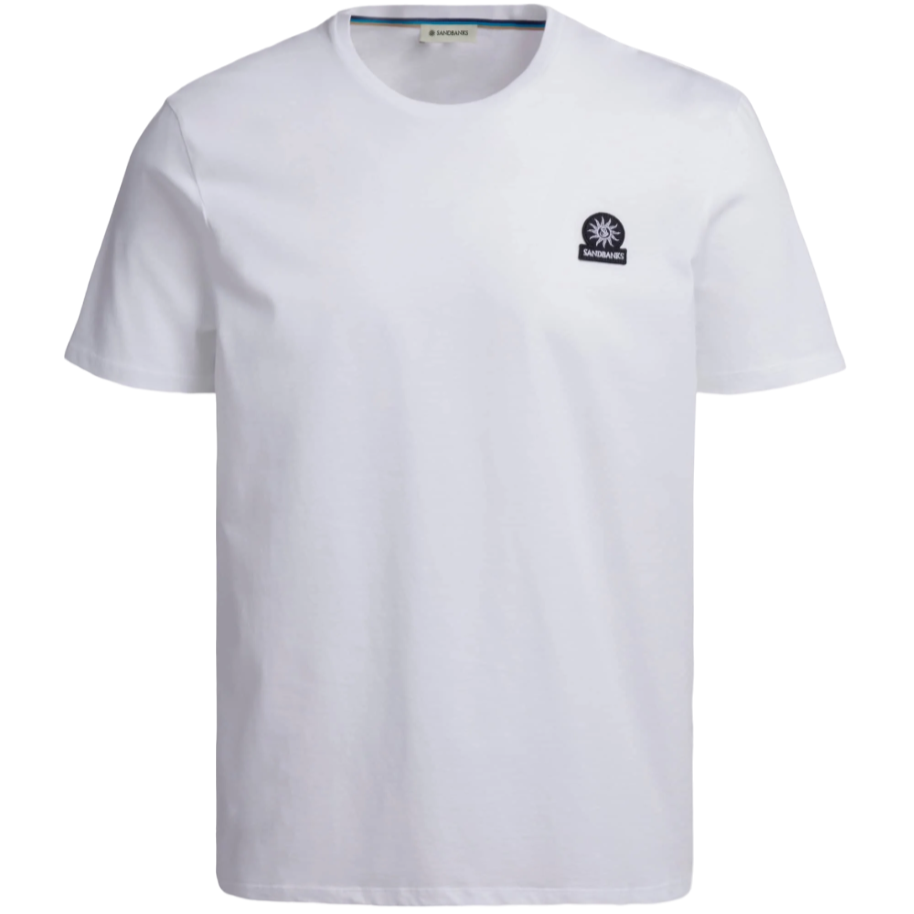 Sandbanks Badge Logo T-Shirt: WHITE
