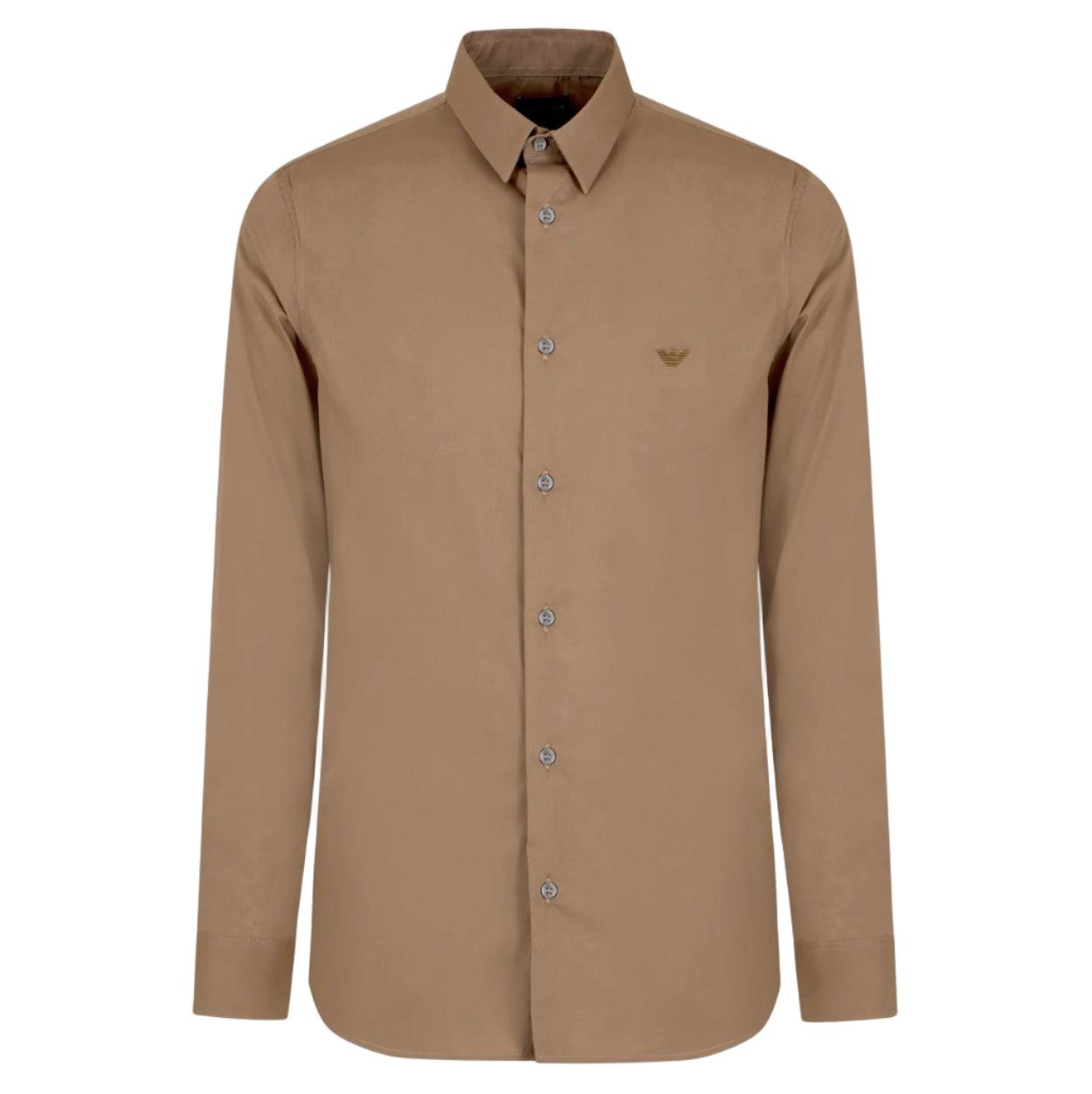 Emporio Armani Essentials Slim Fit L/S Shirt: BROWN – HEMINGCO