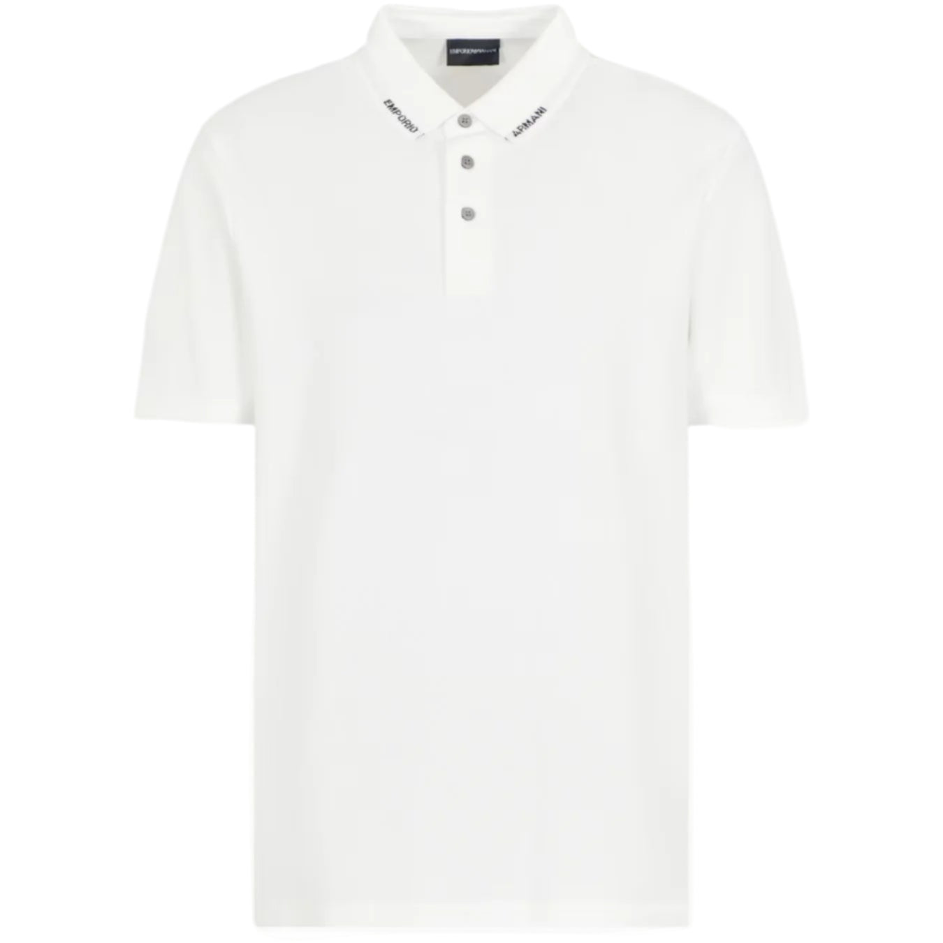Emporio Armani Collar Logo Polo Shirt: WHITE