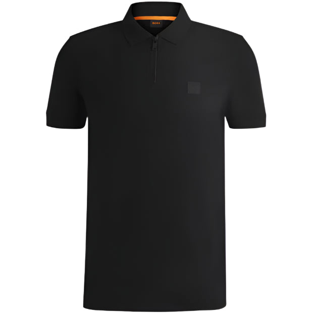 Hugo Boss Orange Passerzip Polo Shirt: BLACK