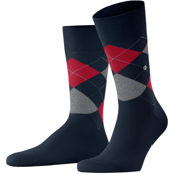 Burlington King Sock: NAVY/RED