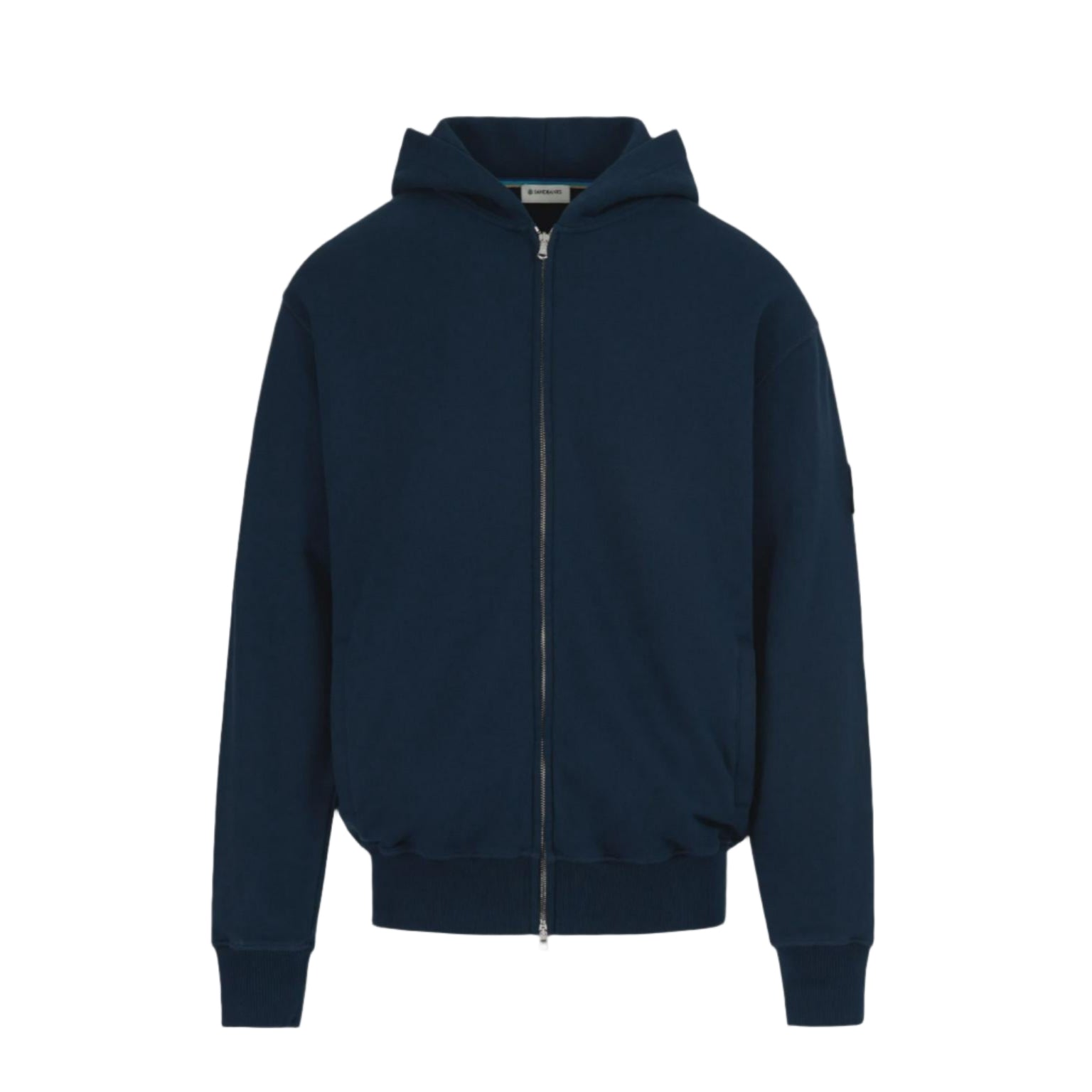 Sandbanks Badge Logo Zip Hoodie: NAVY