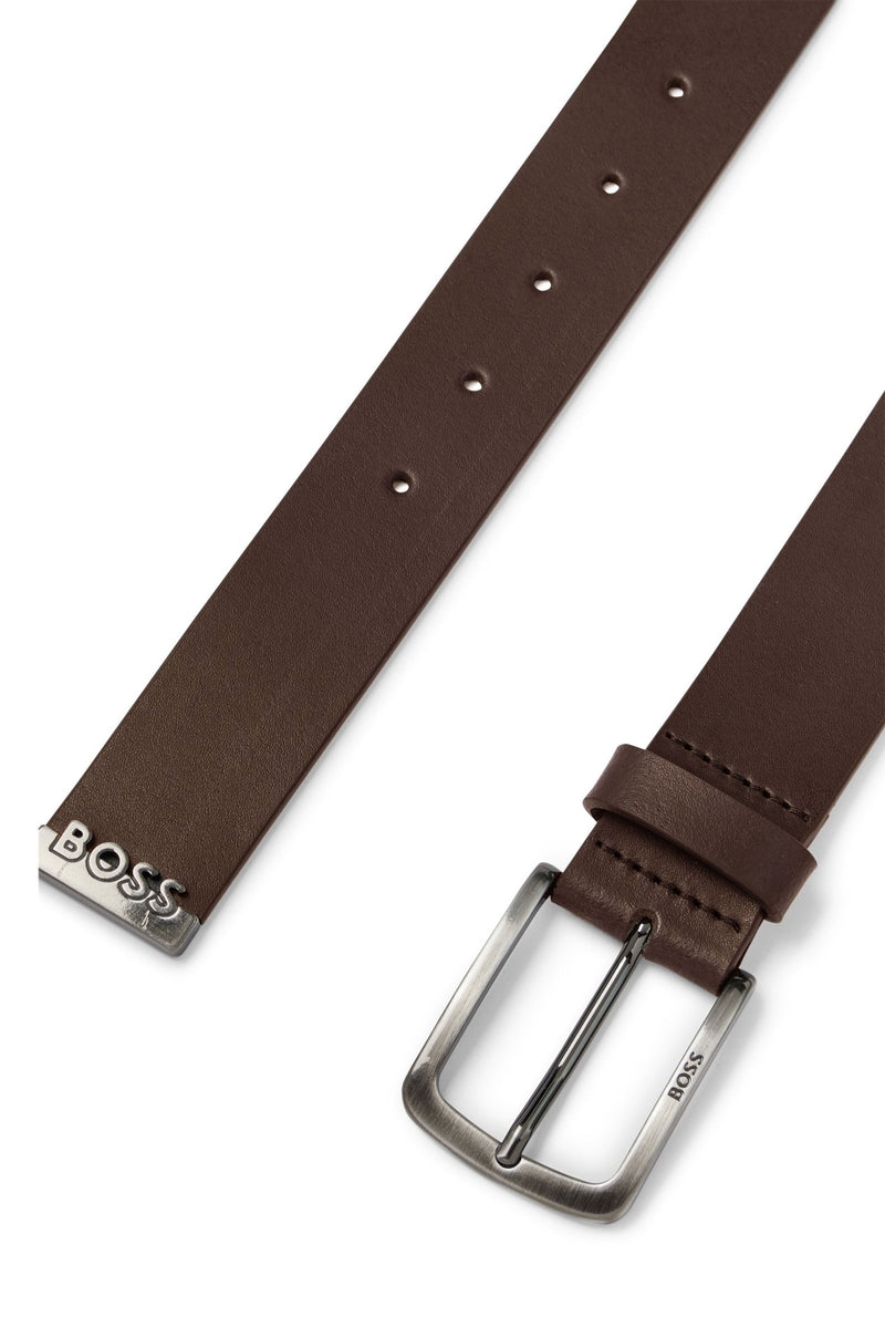 Hugo Boss Jor Metal Tip Belt DARK BROWN HEMINGCO