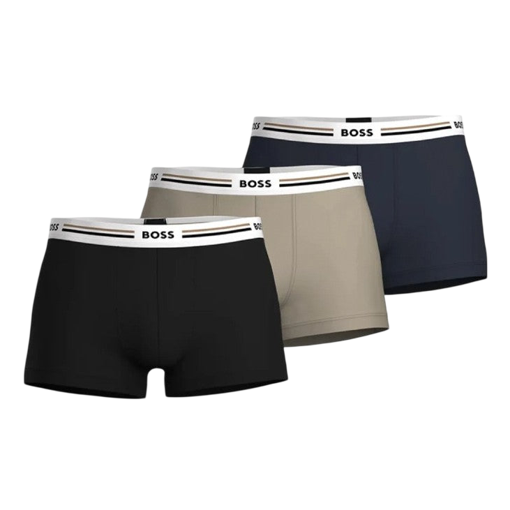 Hugo Boss Orange 3 Pack Revive Trunk Short: BLACK/GREY/NAVY