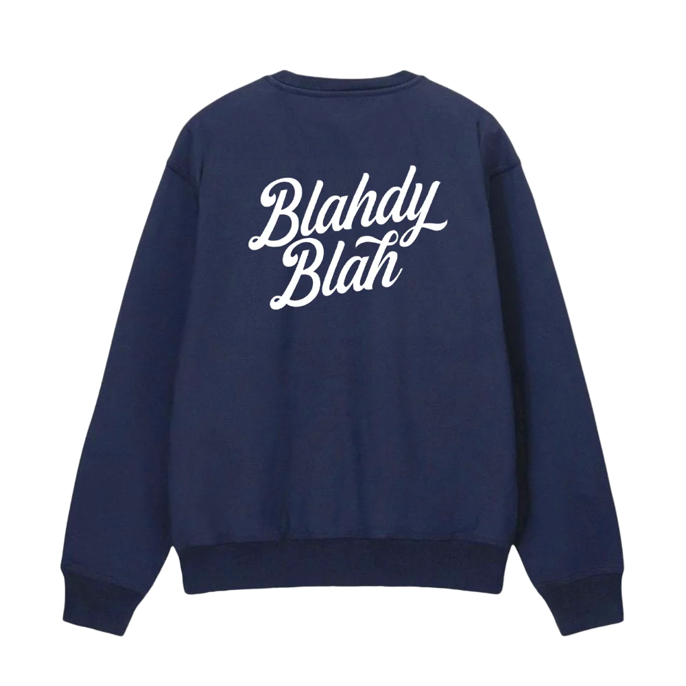 Blahdy Blah Logo Sweatshirt: NAVY