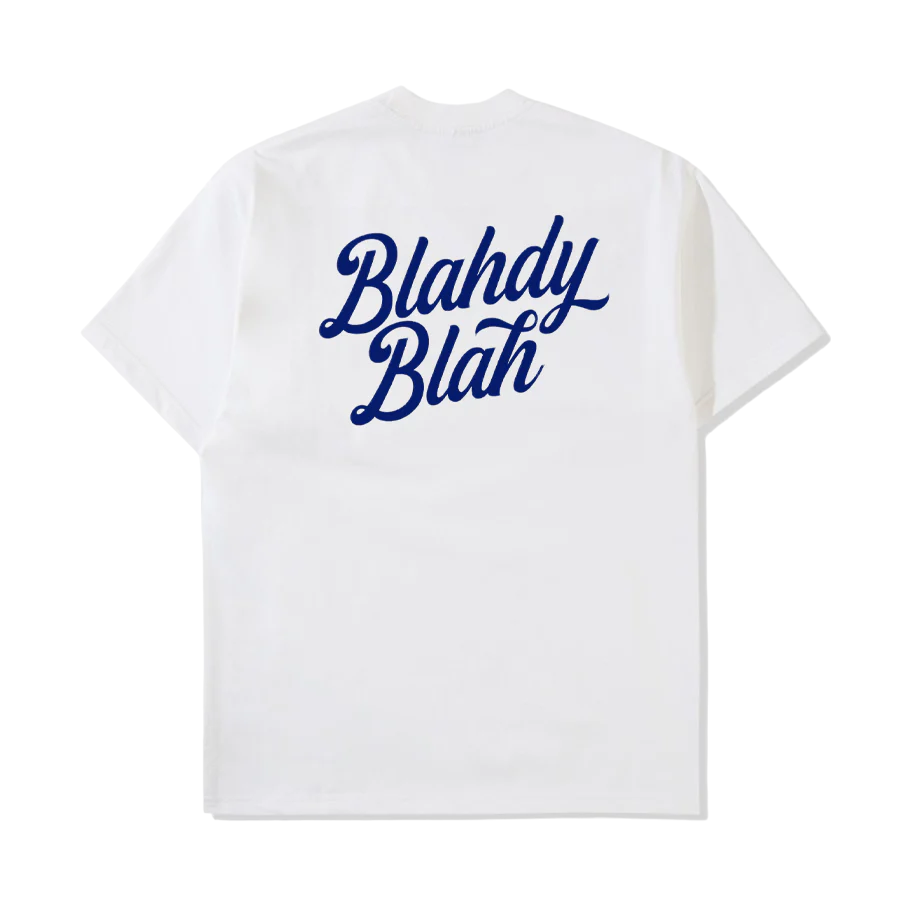 Blahdy Blah Double Logo T-Shirt: WHITE