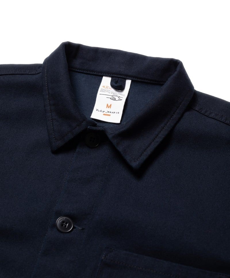 Nudie Jeans Buddy Classic Chore Jacket Navy HemingCo