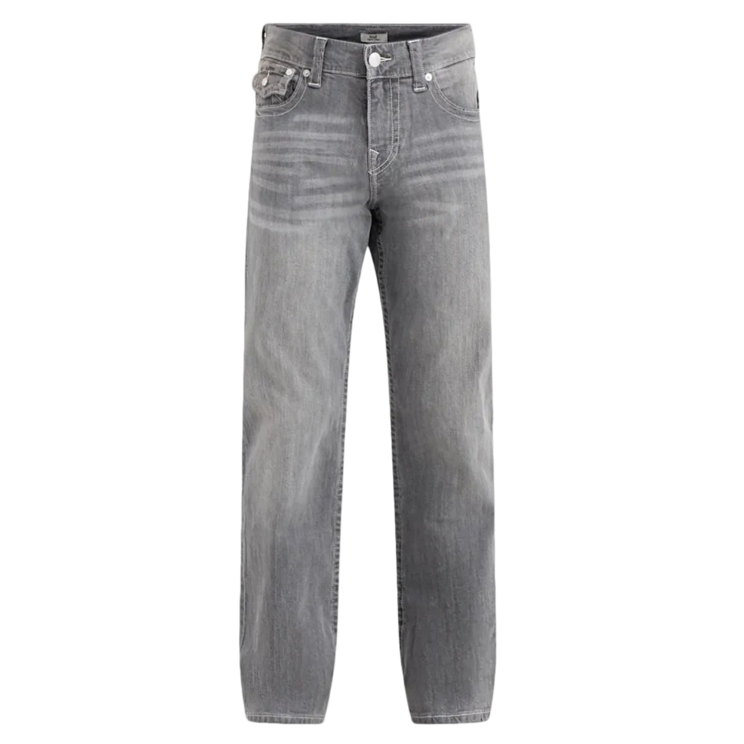 True Religion Ricky SN Flap Relaxed Straight Jean: CHALK GREY WASH