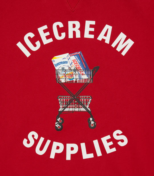 Icecream Supplies Crewneck Sweatshirt: RED