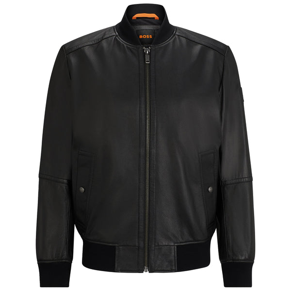Hugo Boss Jogipi Leather Jacket Black HemingCo
