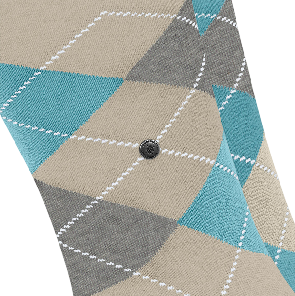 Burlington Everyday 2 Pack Argyle Sock: AQUA/BEIGE
