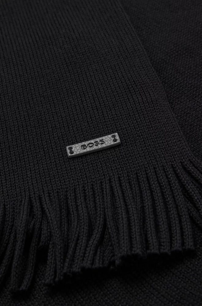Hugo Boss Orange Albas Scarf: BLACK