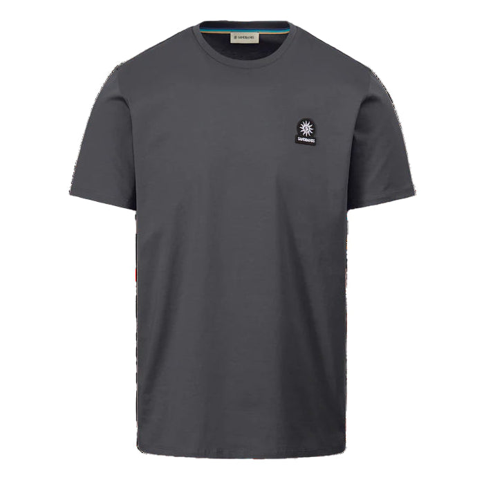 Sandbanks Badge Logo T-Shirt: ANTHRACITE
