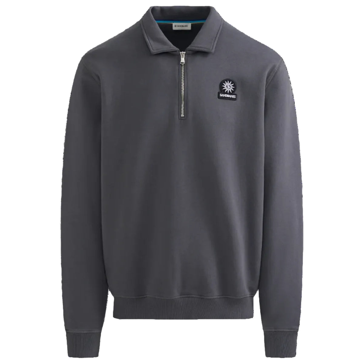 Sandbanks Quarter Zip Polo Collar Sweatshirt: ANTHRACITE