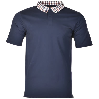 Aquascutum Active Supima Club Check Polo Shirt: NAVY