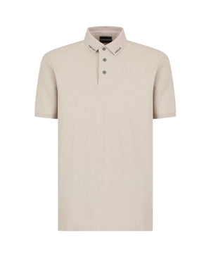 Emporio Armani Collar Logo Polo Shirt: BEIGE