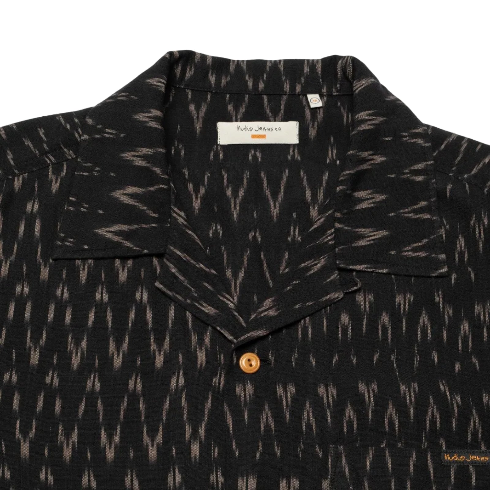 Nudie Jeans Arvid Ikat Hawaii Shirt: BLACK