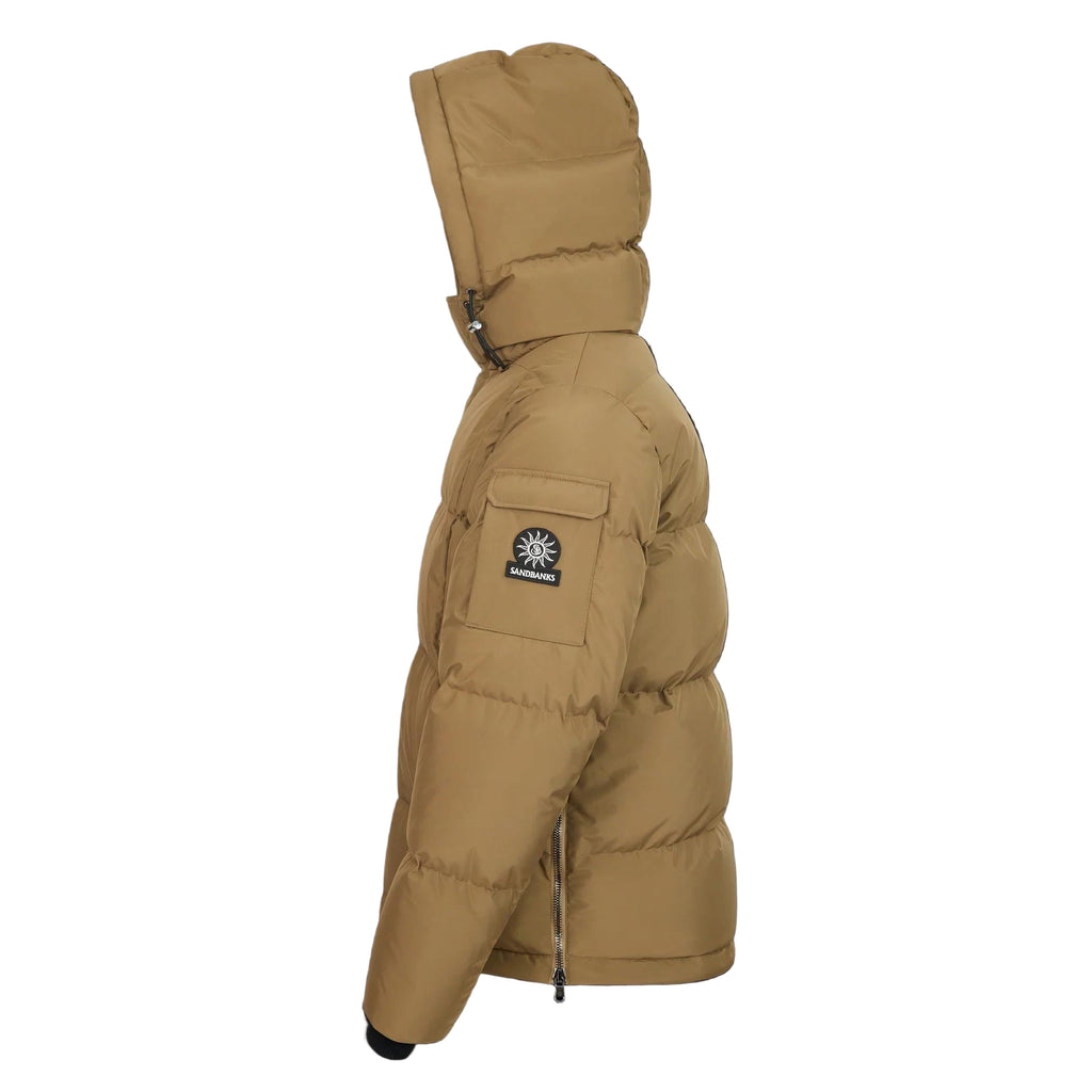 Sandbanks Wide Baffle Puffer Jacket: LIGHT BROWN