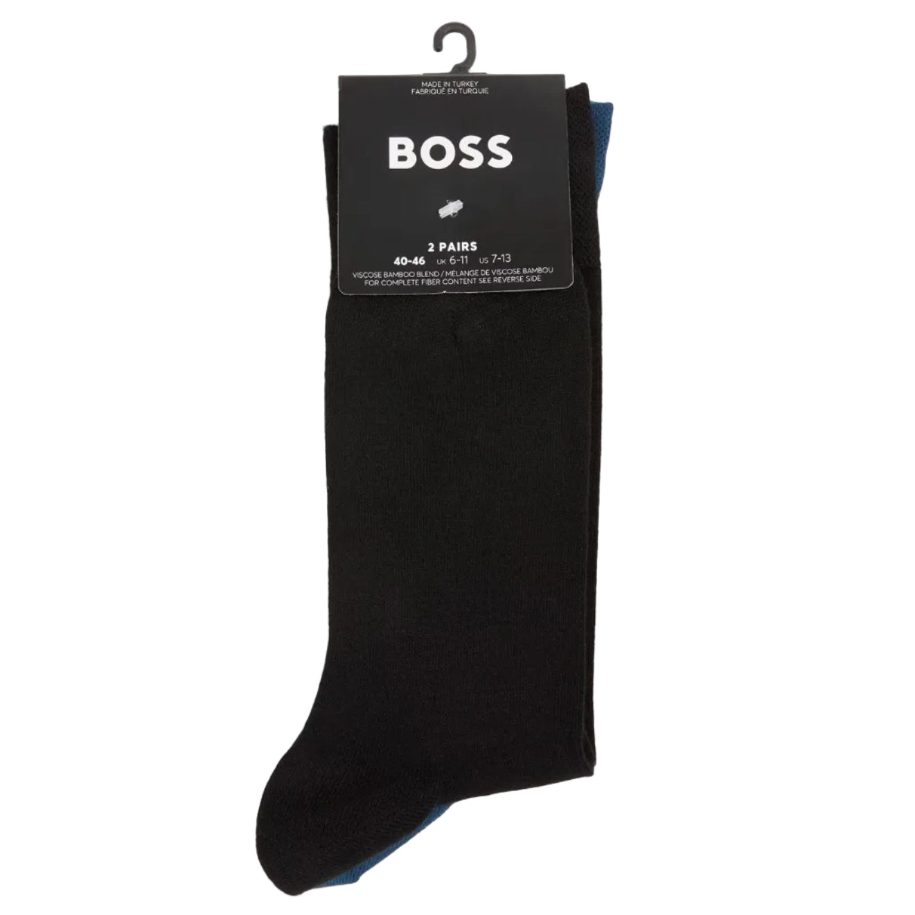Hugo Boss Orange 2 Pack Bamboo Sock: NAVY/BLUE