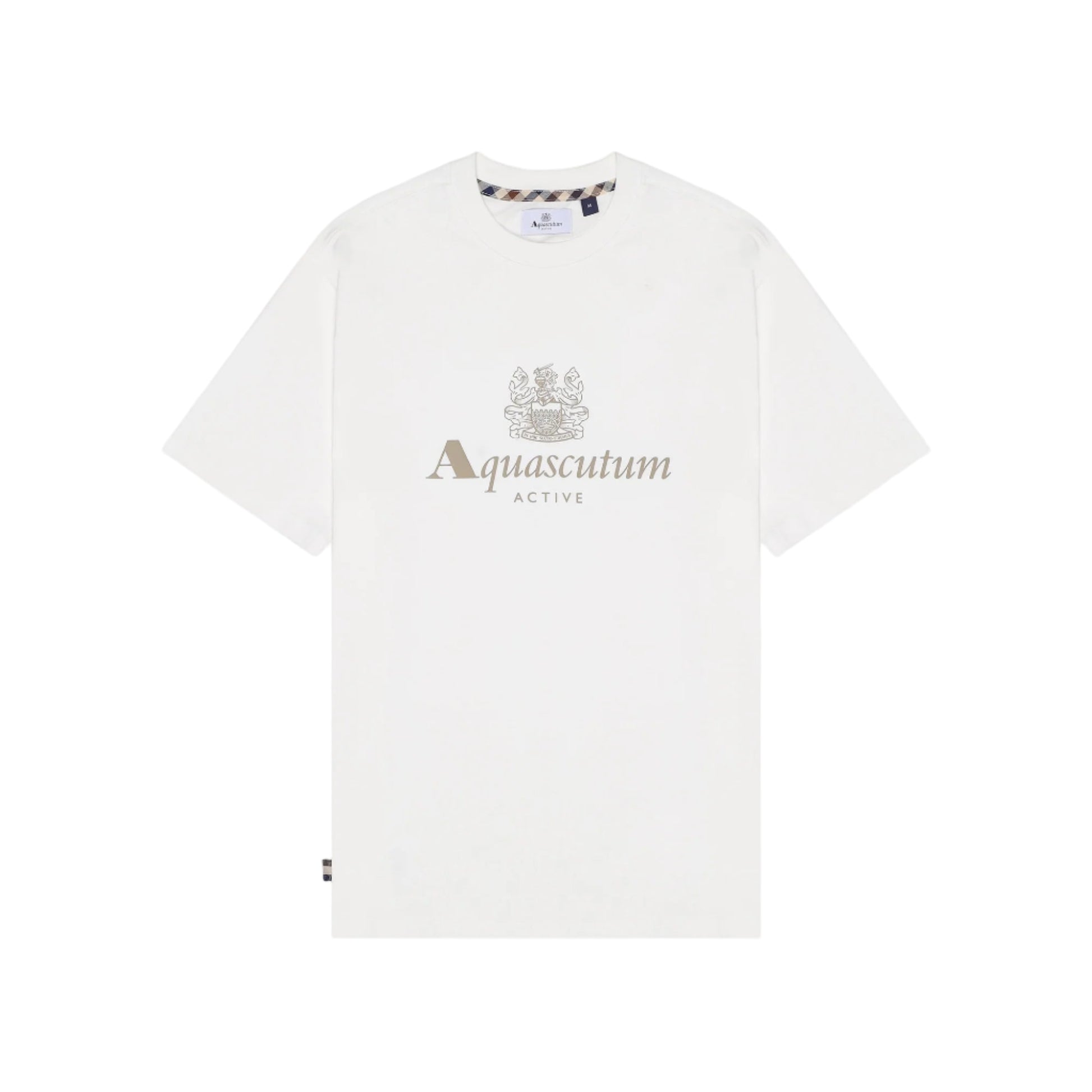 Aquascutum Active Big Logo T-Shirt: NATURAL