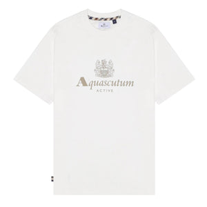 Aquascutum Active Big Logo T-Shirt: NATURAL