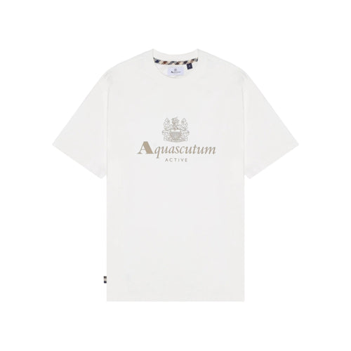 Aquascutum Active Big Logo T-Shirt: NATURAL
