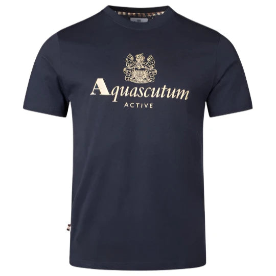 Aquascutum Active Big Logo T-Shirt: NAVY