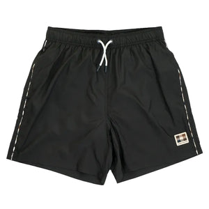 Aquascutum Active Club Check Piping Beach Short: BLACK