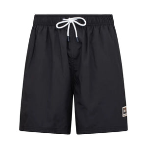 Aquascutum Active Club Check Piping Beach Short: BLACK
