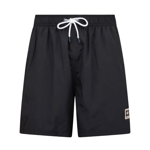 Aquascutum Active Club Check Piping Beach Short: BLACK