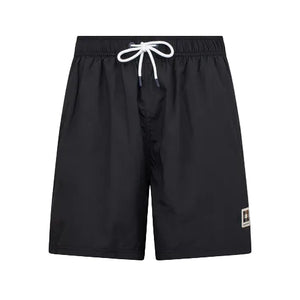 Aquascutum Active Club Check Piping Beach Short: BLACK