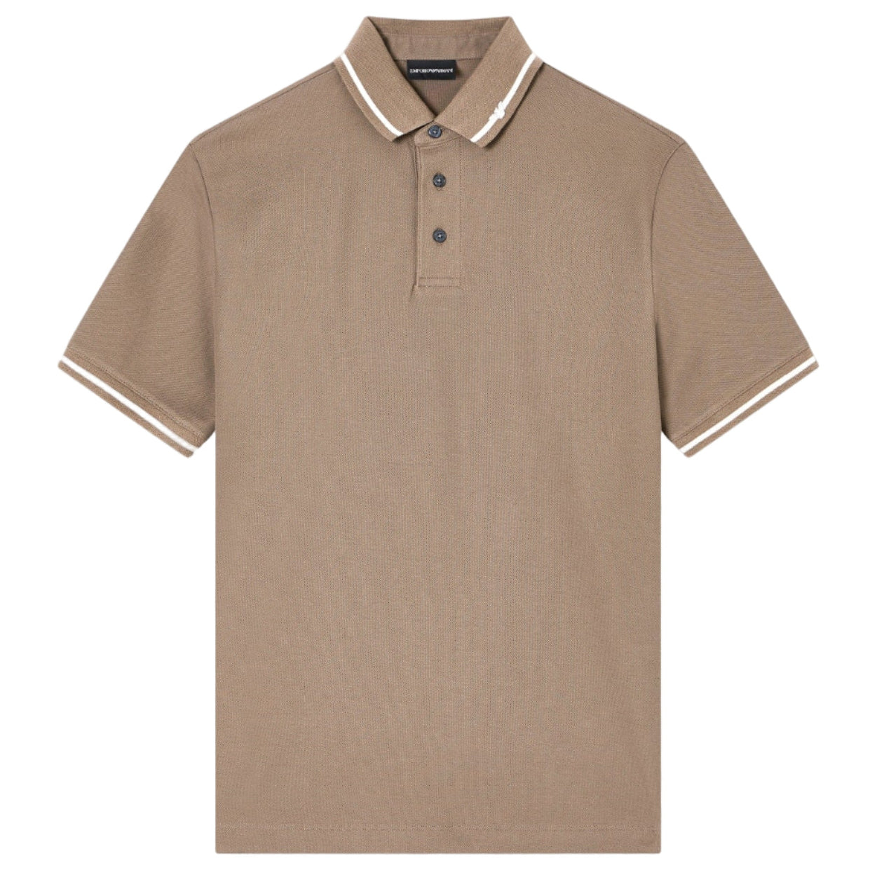 Emporio Armani Eagle Collar Polo Shirt: BROWN
