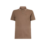 Emporio Armani Pattern Tipped Polo Shirt: BROWN