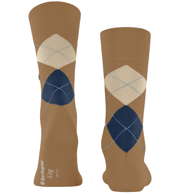 Burlington King Sock: BROWN MELANGE