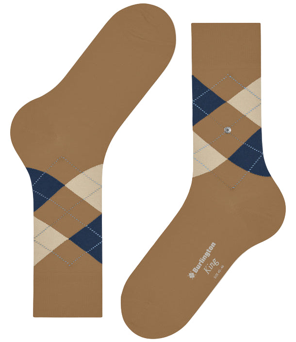 Burlington King Sock: BROWN MELANGE