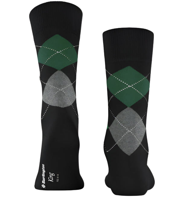 Burlington King Sock: BLACK/GREY