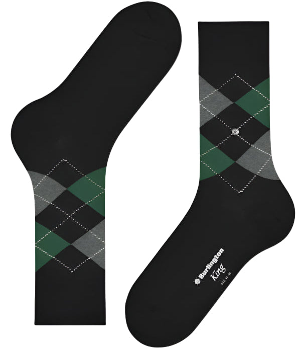 Burlington King Sock: BLACK/GREY