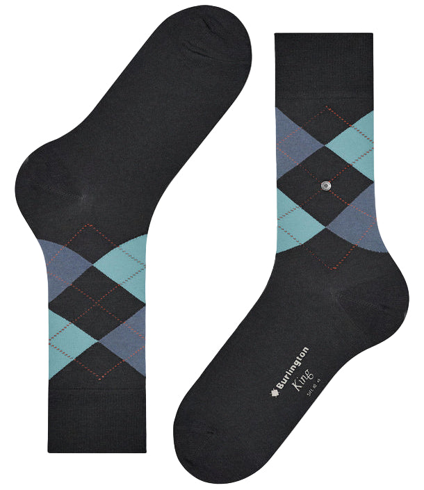 Burlington King Sock: WASHED BLACK
