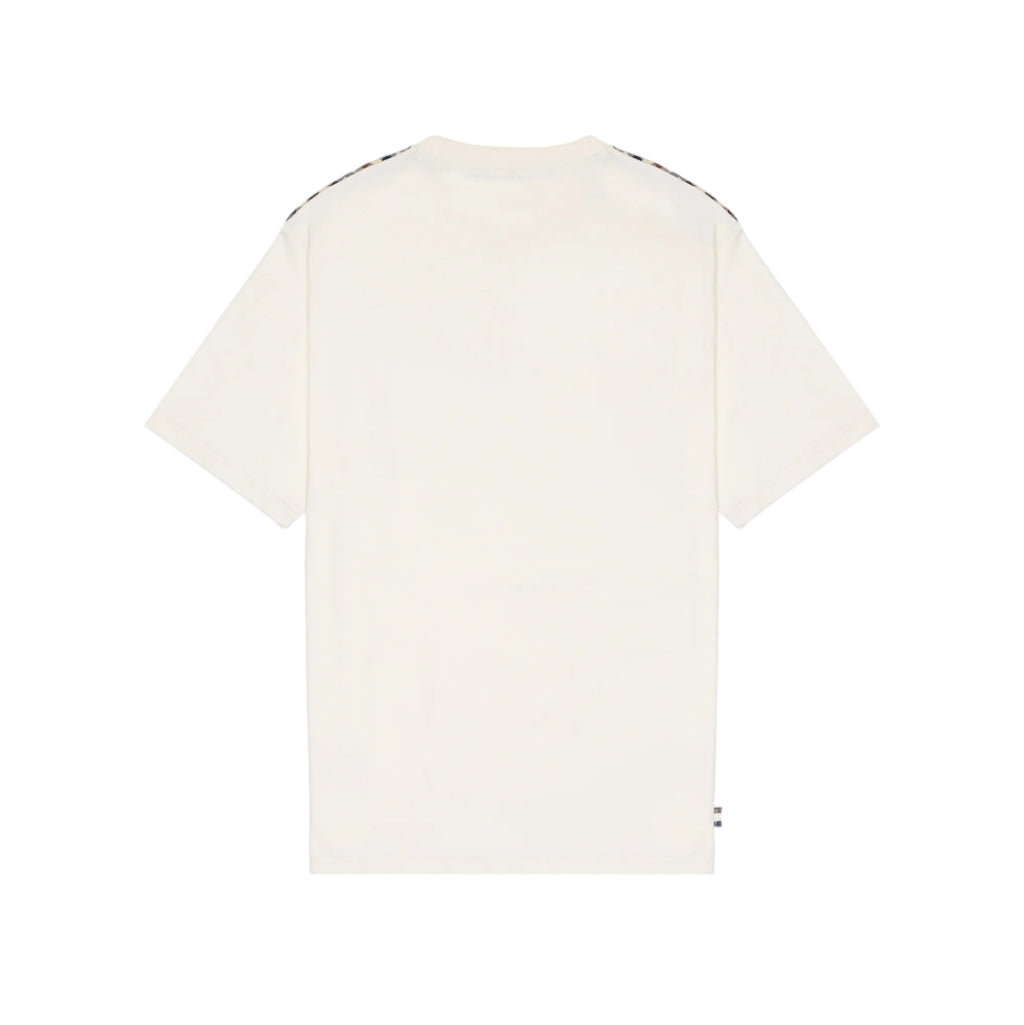 Aquascutum Active Club Check Shoulder T-Shirt: OFF WHITE