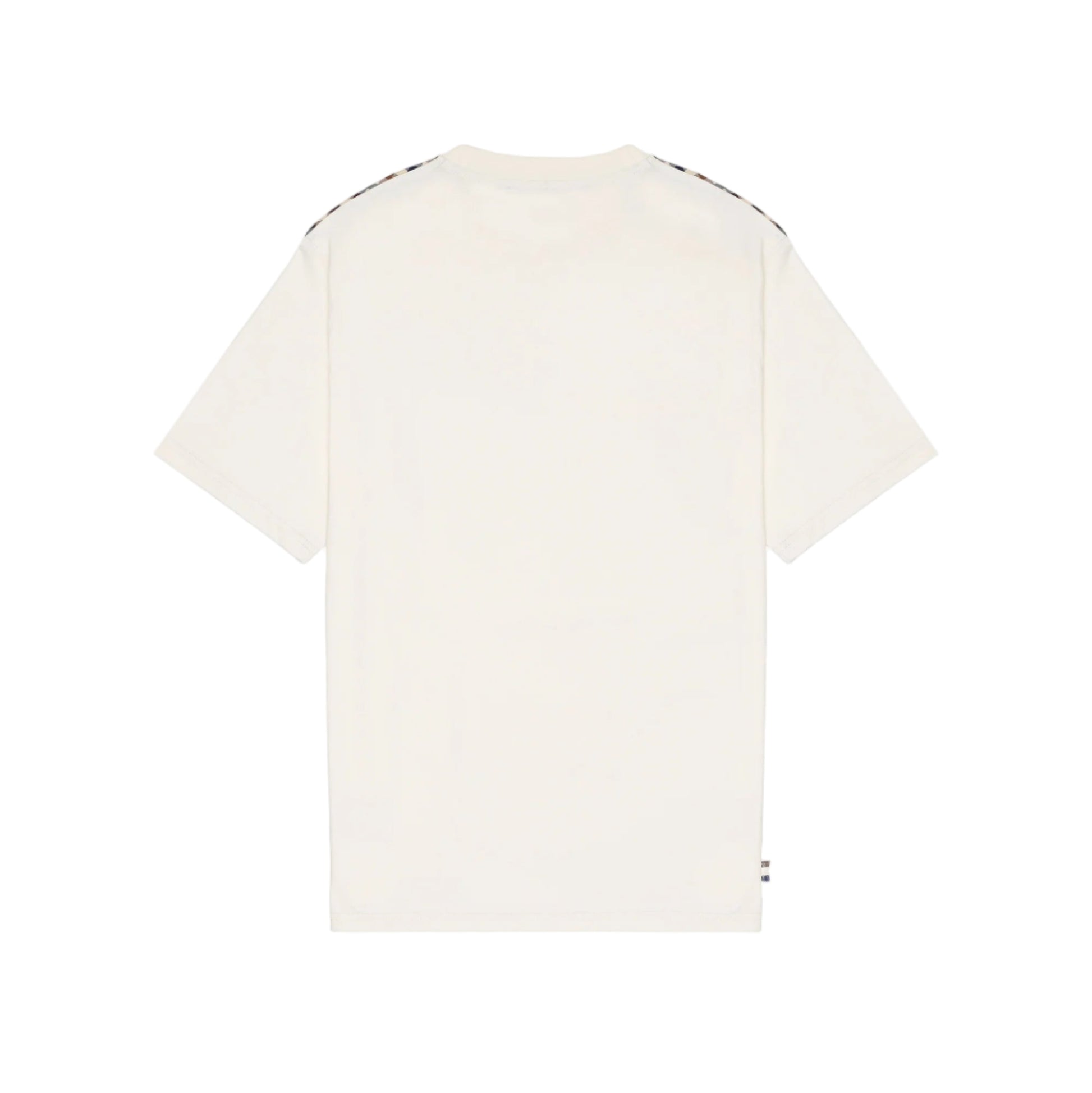 Aquascutum Active Club Check Shoulder T-Shirt: OFF WHITE
