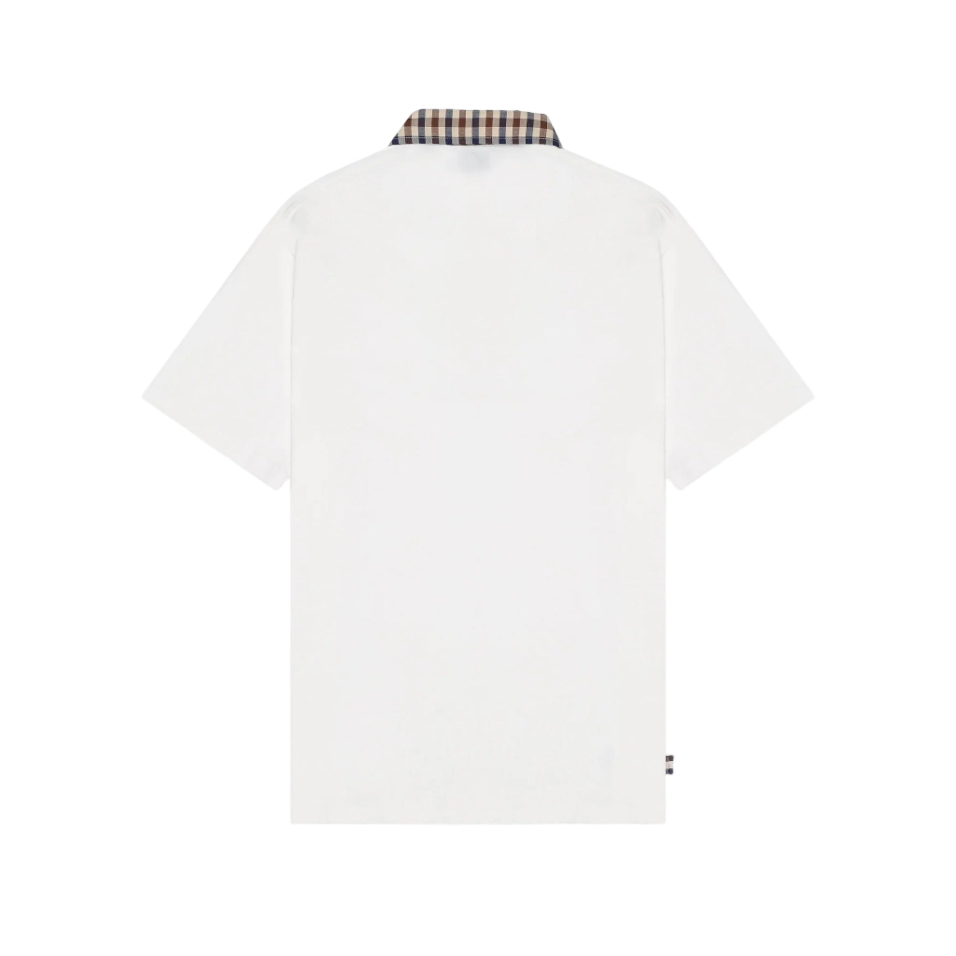 Aquascutum Active Club Check Collar Polo Shirt: NATURAL