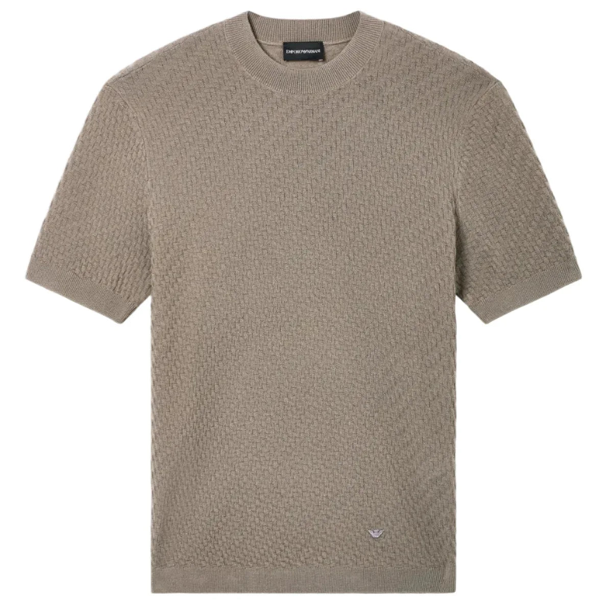 Emporio Armani Knitted Crewneck T-Shirt: COFFEE