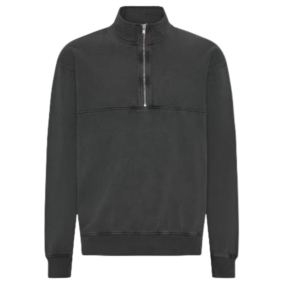 Colorful Standard Quarter Zip Sweatshirt: FADED BLACK (Fade Black)