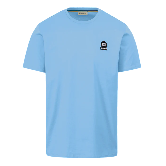 Sandbanks Badge Logo T-Shirt: DUSTY BLUE