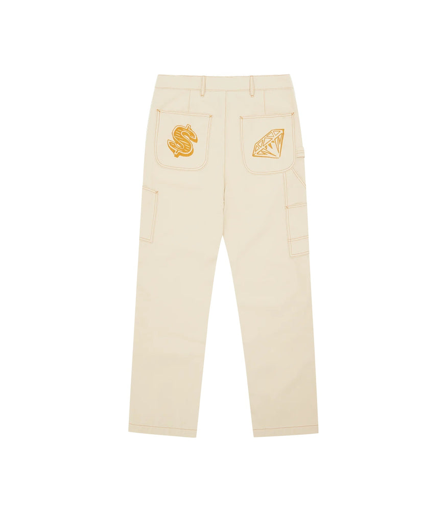 Billionaire Boys Club Diamond & Dollar Painter Pants: OFF WHITE