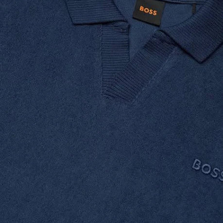 Hugo Boss Orange Pe_DoubleTowel Polo Shirt: BLUE MELANGE