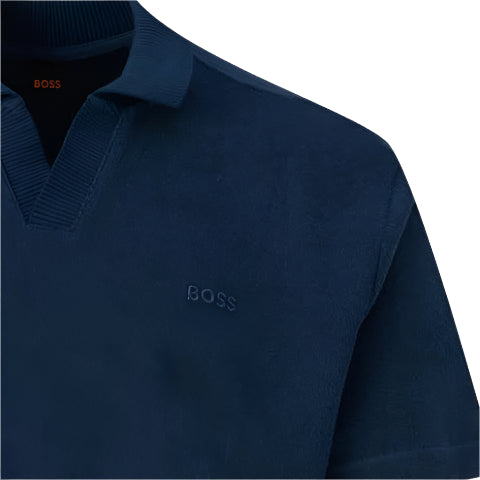 Hugo Boss Orange Pe_DoubleTowel Polo Shirt: BLUE MELANGE
