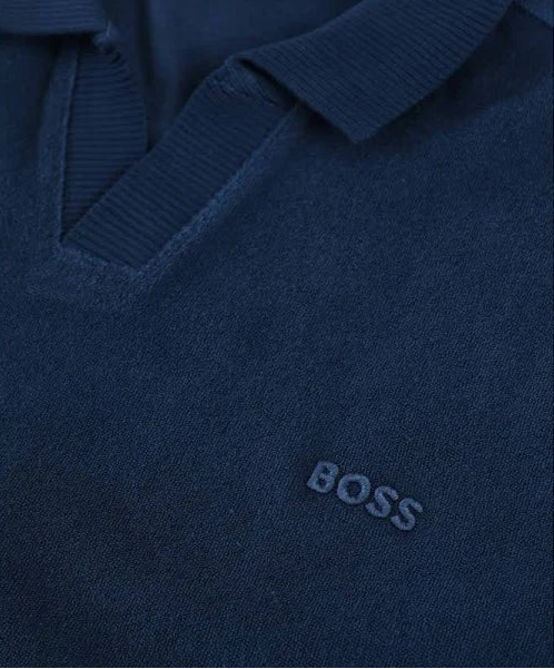 Hugo Boss Orange Pe_DoubleTowel Polo Shirt: BLUE MELANGE
