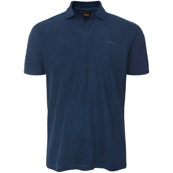 Hugo Boss Orange Pe_DoubleTowel Polo Shirt: BLUE MELANGE