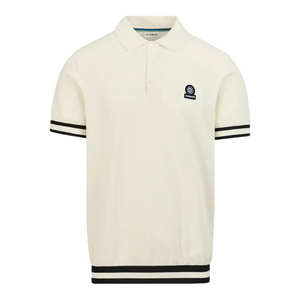Sandbanks Stripe Hem Polo Shirt: ECRU